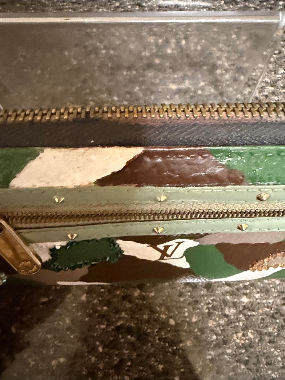 Authentic Louis Vuitton Camouflage continental hand designed Zip Wallet - Picture 10 of 13